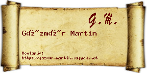 Gázmár Martin névjegykártya